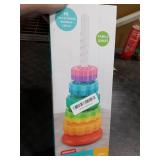 Baby Spinning Stacking Toys, Spin ABS Plastic and Color Rainbow Design Ring Stacker Baby Toys 6 to 12 Months Montessori Educational Learning Autism Sensory Toys for Boys and Girls Baby