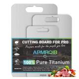 APMRQIB Titanium Cutting Boards for Kitchen,100% Pure Titanium Cutting Board Set of 3, Double Sided Non Toxic Cutting Board, Hygiene Durable Dishwash