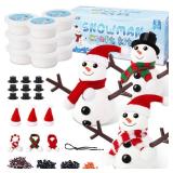 9 Pack Build a Snowman Kit Snowman Crafts for Kids,Modeling Clay Snowman DIY Kit, Christmas Stocking Stuffers for Kids,Christmas Crafts Xmas Gift