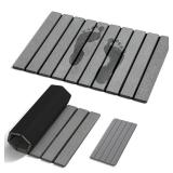Foldable Stone Bath Mat for Bathroom with Absorbing Tray, 2-Piece Set Includes 24x16 Inch Quick Drying Diatomaceous Earth Bath Mat & 8x4 Inch Non-Slip Stone Tray for Sink, Space Saving Easy to Clean