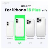 ORNARTO Compatible with iPhone 16 Plus Case 6.7, Slim Liquid Silicone 3 Layers Full Covered Soft Gel Rubber Phone Case Protective Cover 6.7 Inch, Black