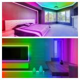 RUISHINE Battery Operated LED Strip Lights 20ft, Battery Powered LED Strip Lights for Bedroom Color Changing APP Remote, USB Led Lights for TV, Room, Kitchen, Party