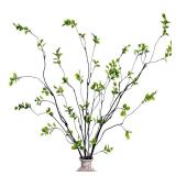 Cherica Artificial Ficus Branches Faux Eucalyptus Stems, 47.2 Inch Fake Greenery Stems Artificial Plants for Vase Filler Decoration, Fake Leaves Branches Centerpieces Decor
