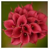 Jdsour Artificial Calla Lily Bridal Wedding Bouquet PU Latex Real Touch Flowers for Home Kitchen & Wedding Decorations-Burgundy