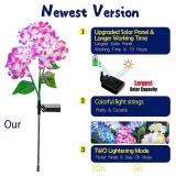 TONULAX Solar Garden Lights - 3 Pack Upgraded Version Outdoor Lights, Colorful Hydrangea Flower Light for Yard Decor, Garden Decoration, Two Lightning Modes & Enlarged Solar Panel