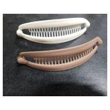 Banana Hair Clip Set - White and Brown