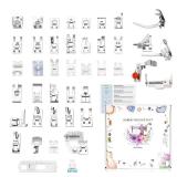 Presser Foot Set 42Pcs, Sewing Machine Presser Feet Kit Accessories with Manual for Brother, Babylock, Singer, Elna, Toyota, New Home, Simplicity, Necchi, Kenmore Low Shank Machines