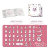 Presser Foot Set 42Pcs, Sewing Machine Presser Feet Kit Accessories with Manual for Brother, Babylock, Singer, Elna, Toyota, New Home, Simplicity, Necchi, Kenmore Low Shank Machines