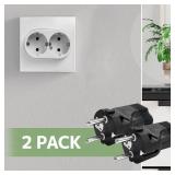 Type E/F Germany European Travel Adapter, Yinleader International Power Plug with 2 Outlet,US to Most of Europe EU German Russia French Norway Iceland Greece Korea Spain (2 Pack)