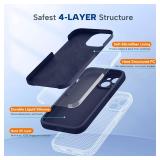 Miracase Compatible with iPhone 15 Case, [Soft Anti-Scratch Microfiber Lining], Liquid Silicone Case Gel Rubber Shockproof Drop Protection Phone Case for iPhone 15, Navy Blue
