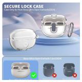 [Secure Lock] for Bose Ultra Open Earbuds Case(2024), TUDIOW Clear TPU Shockproof Protective Cover for Bose Open Ear Wireless Earbuds Accessories with Cleaning Kit& Keychain (Clear)
