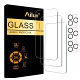 Ailun 3 Pack Screen Protector for iPhone 14 Pro Max [6.7 inch] + 3 Pack Camera Lens Protector,Sensor Protection,Dynamic Island Compatible,Case Friendly Tempered Glass Film,[9H Hardness] - HD