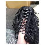 ZQIAN BEAUTY Clip on Ponytails for Women - 12 Inch Curly Black Ponytail Extension, Curly Pony Tails Hair Extensions, Synthetic Hair Extensions Ponytail, Natural Hair Pieces for Women (Color: Black)