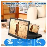 Big Screen Phone Magnifier, 2026 New 3D HD Screen Expander, Movie Screen Amplifier Foldable Phone Stand for Travel, Portable Magnifying Screen for Elderly (12 inch)