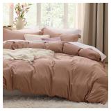 Bedsure Mocha Mousse Duvet Cover Queen Size - 3 Pieces Prewashed Extra Soft Bedding Set, Includes 1 Duvet Cover 90x90 Inches with Zipper Closure & 2 Pillow Shams, Comforter Not Included