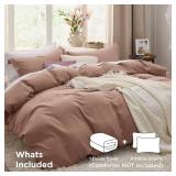 Bedsure Mocha Mousse Duvet Cover Queen Size - 3 Pieces Prewashed Extra Soft Bedding Set, Includes 1 Duvet Cover 90x90 Inches with Zipper Closure & 2 Pillow Shams, Comforter Not Included