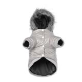 LESYPET Dog Coat for Small Dogs, Windproof Doggie Puffer Jacket with Leash Hole, Extra Warm Dog Jacket Winter Coat, Grey XXL