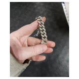 Silver Dog Chain Collar Diamond Cuban Link Dog Collar 13mm Wide Dog Necklace Metal Cat Chain Pet Crystal Collar Jewelry Accessories for Small Medium Large Dogs Cats(10inch)