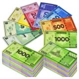 Queensell Play Money Suitable for Monopoly Board Game 480 pcs of 60 Each Bill Denomination Double Sides Printing Paper Money for Pretend Play Cashier - 480 pcs