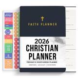 2026 Christian Planner & Prayer Journal | Strengthen Your Relationship with God and Better Navigate His Path for You | Daily Planner w/Bible Verses, Prayer Prompts, & Habit Tracking (Black)