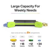 Weekly Pill Organizer 2 Times a Day - Am Pm Pill Box 7 Day, Large Twice Medicine Pill Case for Daily Medication, Vitamins, Fish Oils, Supplements Portable Week Pill Holder Container, Translucent Black