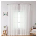 OWENIE Sheer Curtains 78 inch Length, Ivory Sheer Cutains 2 Panels Set for Bedroom/Living Room, Rod Pocket Voile Fimly Drapes, 2pcs, Each 42 W x 78 L