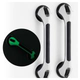 TAILI Shower Grab Bar Glow in The Dark, 2 Pack 16.8 in Grab Bars for Bathtubs and Showers, Shower Handle Shower Rail for Seniors and Elderly,Bathroom Safety Grip Removable No Drilling Waterproof Black