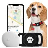 Smart Pet Tracker for Collar - Dog Trackers Pet Location Tracker with Holder, No Monthly Fee, Compatible with Apple Airtag Find My (iOS Only, Not for Android), Anti-Lost Device for Pets, Bag Straps
