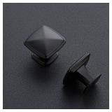 Ravinte 25 Pack Matte Black Kitchen Cabinet Square Knob Single Hole Cabinet Hardware for Dresser Drawer Pulls and Knobs