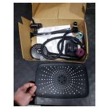 Seacity Wide Rain Shower Head With 5 Modes Handheld Showerheads, High Pressure Showerhead Combo with Extension Arm for Bathroom Accessories, Adjustable Shower Head with Anti-Clog Nozzles (Black)