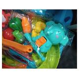 4-in-1 Play Kitchen Sink Toy Set with Running Water, Cutting Food Toys, Montessori Educational Pretend Play for Girls & Boys Ages 3+