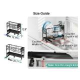 GSlife Narrow Dish Drying Rack, 2 Tier Small Dish Drainer for Kitchen Counter, Expandable Compact Dish Rack with Utensil Holder for RV/1-2 People, 15.7