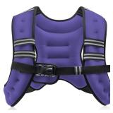 ZELUS Weighted Vest, 6lb/8lb/12lb/16lb/20lb/25lb/30lb Weight Vest with Reflective Stripe for Workout, Strength Training, Running, Fitness, Muscle Building, Weight Loss, Weightlifting, Violet(12lb)