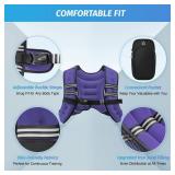 ZELUS Weighted Vest, 6lb/8lb/12lb/16lb/20lb/25lb/30lb Weight Vest with Reflective Stripe for Workout, Strength Training, Running, Fitness, Muscle Building, Weight Loss, Weightlifting, Violet(12lb)