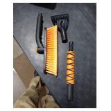 WeenthAvenue 33in Extendable Snow Brush and Ice Scraper for Car Windshield, 2-in-1 with 360° Pivoting Brush Head and Comfortable Foam Grip for SUV Trucks Sedans, Orange