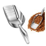 Aosnare Stainless Steel Dog Food Scoop 1 Cup, Metal Pet Food Scoop With Measuring Lines (Cup/Ml), Dog Food Measuring Scoop For Dogs, Cats, And Kitchen Use, Dishwasher Safe