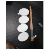 AmazerBath Lotion Applicator for Back, Feet, 4 Replacement Pads with 17 Curved Handle, Back Sunscreen Applicator for Kids, Elderly, Women, Apply Skin Cream Medicine Moisturizer Tanner, White