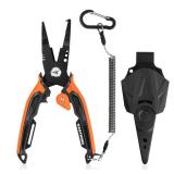 KastKing AeroVice 7.5 Fishing Pliers, 420 Stainless Steel, Uni-Body Construction, Lightweight & Corrosion-Resistant, Multi-Function Jaws, Braid Cutters, Sheath, Lanyard & Carabiner