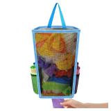 TYBONDER Trash Bags Holder,Plastic Bag Holder,Large Capacity Grocery Bags Holder,Shopping Bags Storage,Garbage Bag Holder,Breathable Mesh Small Trash Bag Organizer Dispenser (Blue)