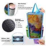 TYBONDER Trash Bags Holder,Plastic Bag Holder,Large Capacity Grocery Bags Holder,Shopping Bags Storage,Garbage Bag Holder,Breathable Mesh Small Trash Bag Organizer Dispenser (Blue)