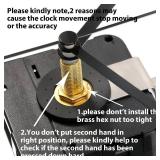 Hicarer 28 mm Long Shaft Quartz Clock Movement Clock Parts Repair Kit (Black)