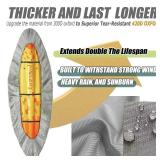 Frelaxy 420D Kayak Cover, Heavy Duty Waterproof UV Resistant Kayak Covers for Outdoor Storage, Ultra Strong Canoe Storage Dust Cover, Great for Indoor & Outdoor 9.8-13.5ft