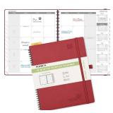 POPRUN Monthly Planner 2026-2027 (Large 8.5 x 10.5) 18 Months Calendar Book(Jan 2026 - Jun 2027) - 4 Pages per Month with Expense & Notes, Stair-like tabs, Leather Cover, Sunday Start - Burgundy
