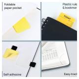 POPRUN Monthly Planner 2026-2027 (Large 8.5 x 10.5) 18 Months Calendar Book(Jan 2026 - Jun 2027) - 4 Pages per Month with Expense & Notes, Stair-like tabs, Leather Cover, Sunday Start - Burgundy