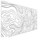 TEDNETGO Extra Large Mouse Pad, Gaming Mouse Pad, Waterproof Extra Large Mousepad with Stitched Edges, Non-Slip Base Keyboard Pad for Gamer, Office & Home, 31.5 x 15.8, Black Lines