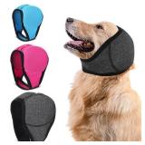 SilTriangle 3 Pcs 3 Size Dog Ear Cover Swimming Waterproof Head Wrap for Bath and Grooming, Adjustable Dog Ear Protector, Calming Hood for Thunder, Fireworks, Anxiety