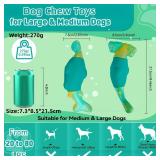 BIKIISEN Dog Toys for Aggressive Chewers, Interactive Dog Chew Toys for Large Dogs, Squeaky Chew Toys to Keep Them Busy, Tough Toys for Medium/Large Breed (Green)
