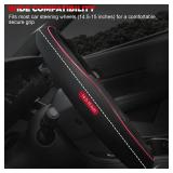 Ouzorp Car Steering Wheel Cover, Microfiber Leather Steering Wheel Covers with Anti-Slip Lining, Universal 14.5-15 inchs Black with Red line