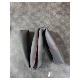 Ouzorp Car Steering Wheel Cover, Microfiber Leather Steering Wheel Covers with Anti-Slip Lining, Universal 14.5-15 inchs Black with Red line