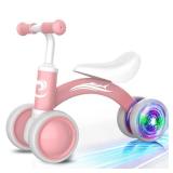 Colorful Lighting Baby Balance Bike Toys for 1 Year Old Girl Gifts, 10-36 Month Toddler Balance Bike, No Pedal 4 Silence Wheels & Soft Seat Pre-School First Riding on Toys, 1st Birthday Gifts.